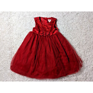 Savannah Toddler Girls Red 24mo Christmas Valentines Dress Party Veiled Sequins